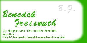 benedek freismuth business card